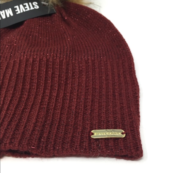 4/$25 Steve Madden Burgundy Slouchy Beanie New - Picture 3 of 3